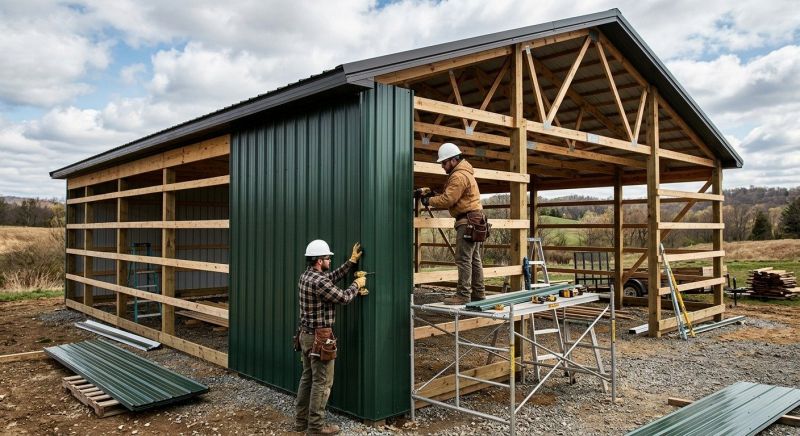 Pole Barn Siding Installation in Union, KY