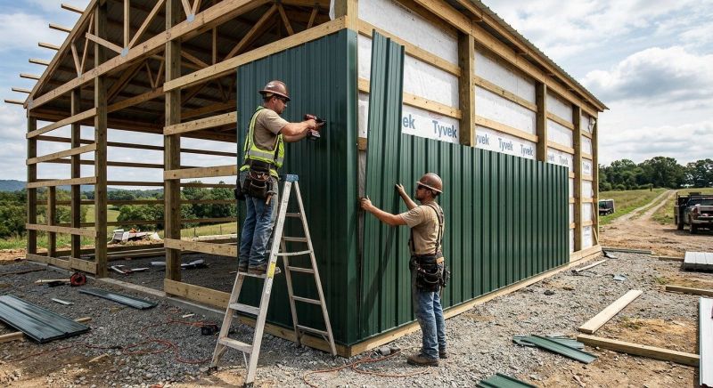 Pole Barn Siding Installation in Union, KY